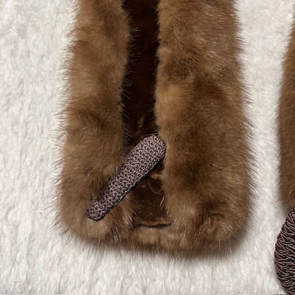 Vintage Rosheks du buque Womens Brown Mink Fur Wrap Scarf - Picture 8 of 11